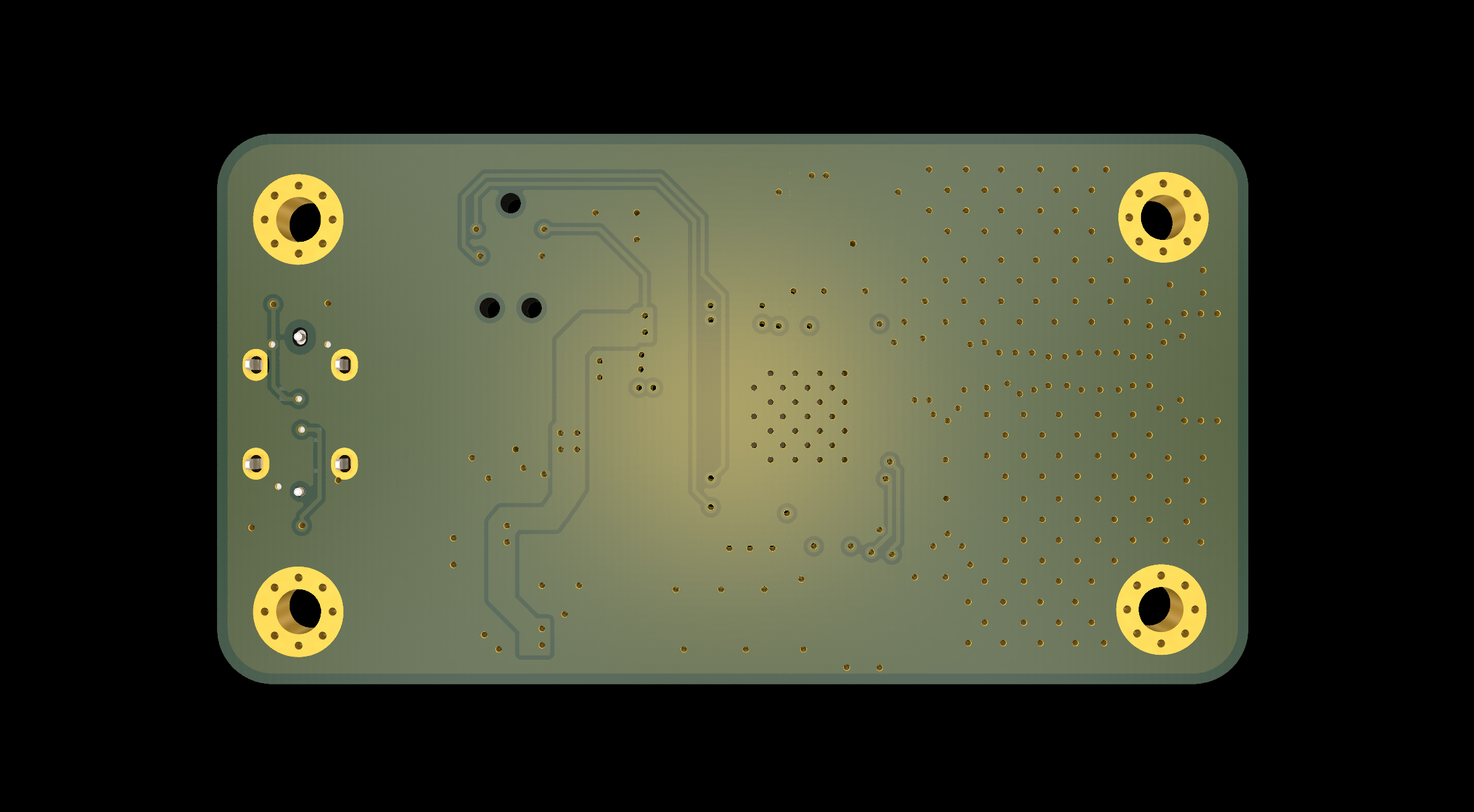 RF Telemetry PCB Rev 1 bottom-side layout render
