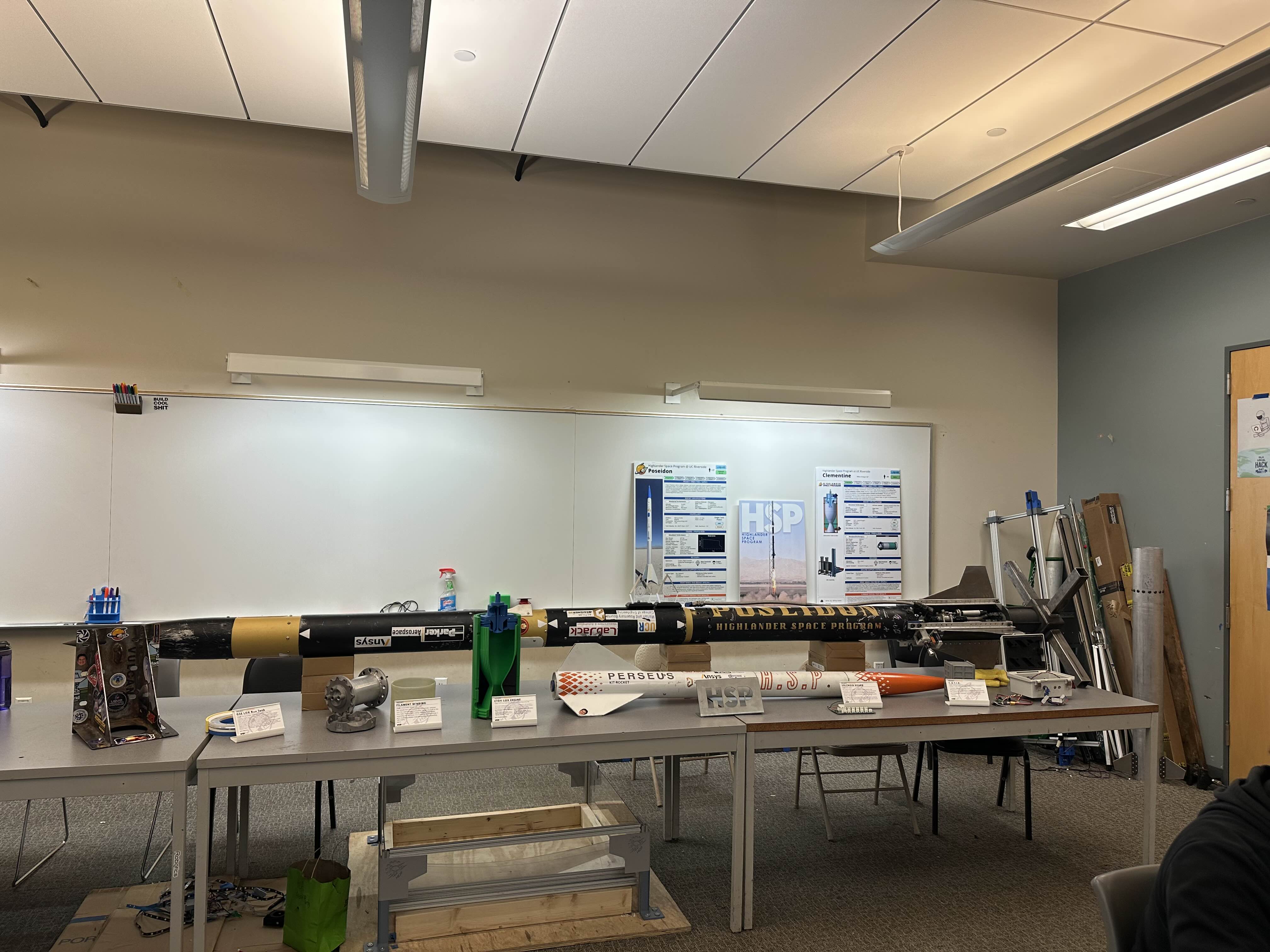 Rocket club room and work area